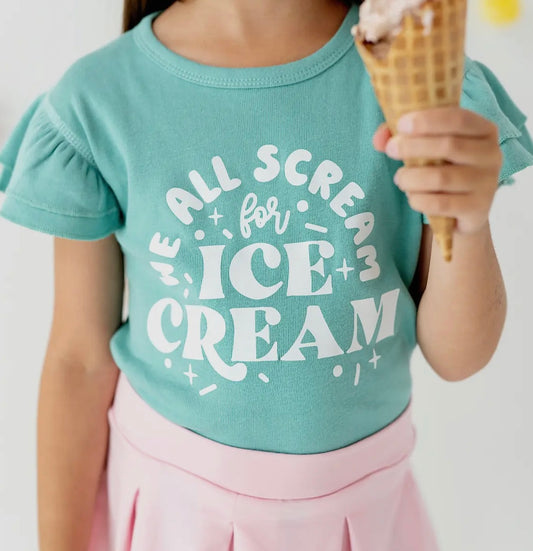 We all Scream for Ice Cream! Toddler and Youth T Shirt (Mint)