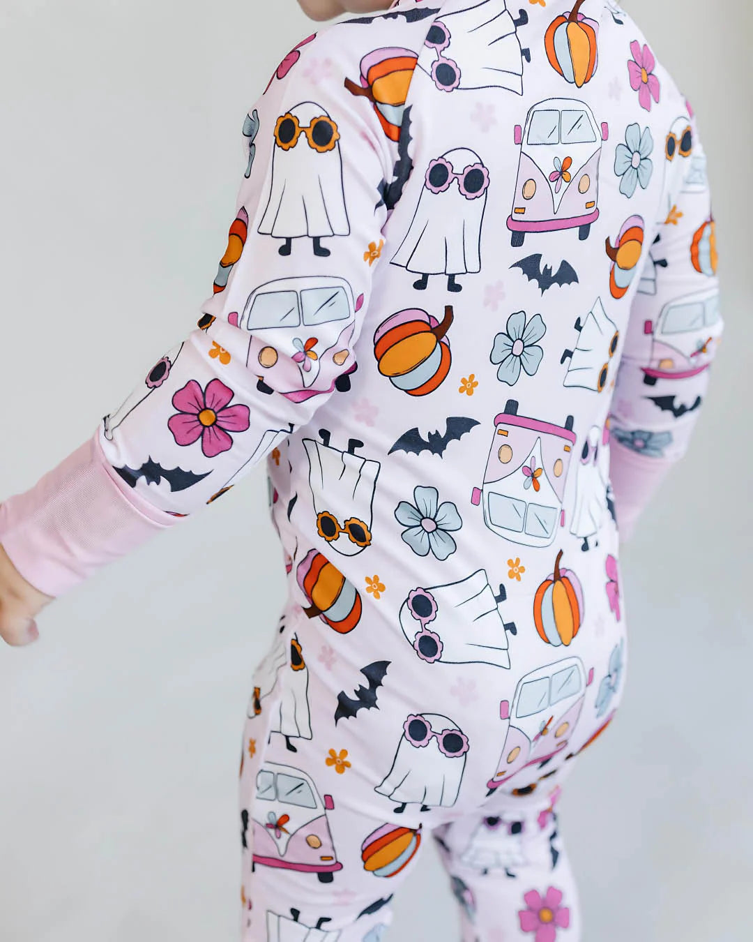 Bamboo Zip Romper | Retro Ghost(Order now, ships Sep 1st)