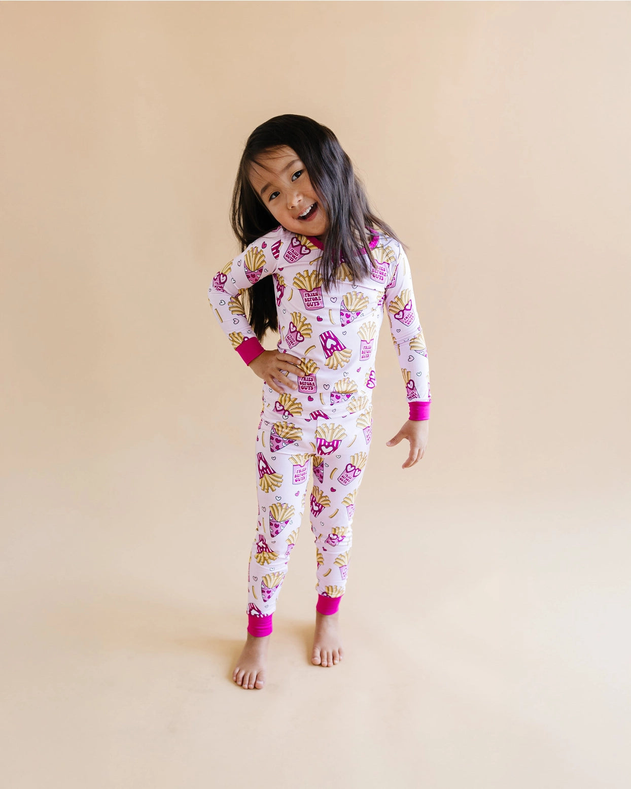 Valentine's Day Kids Bamboo Pajamas Set | Fries Before Guys