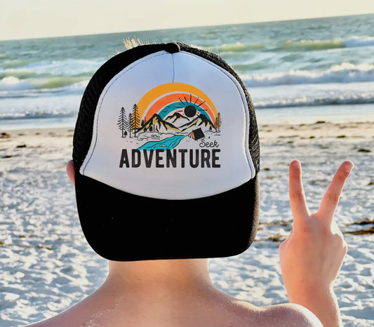 Seek Adventure youth trucker hat for boys (size 3-7yrs)