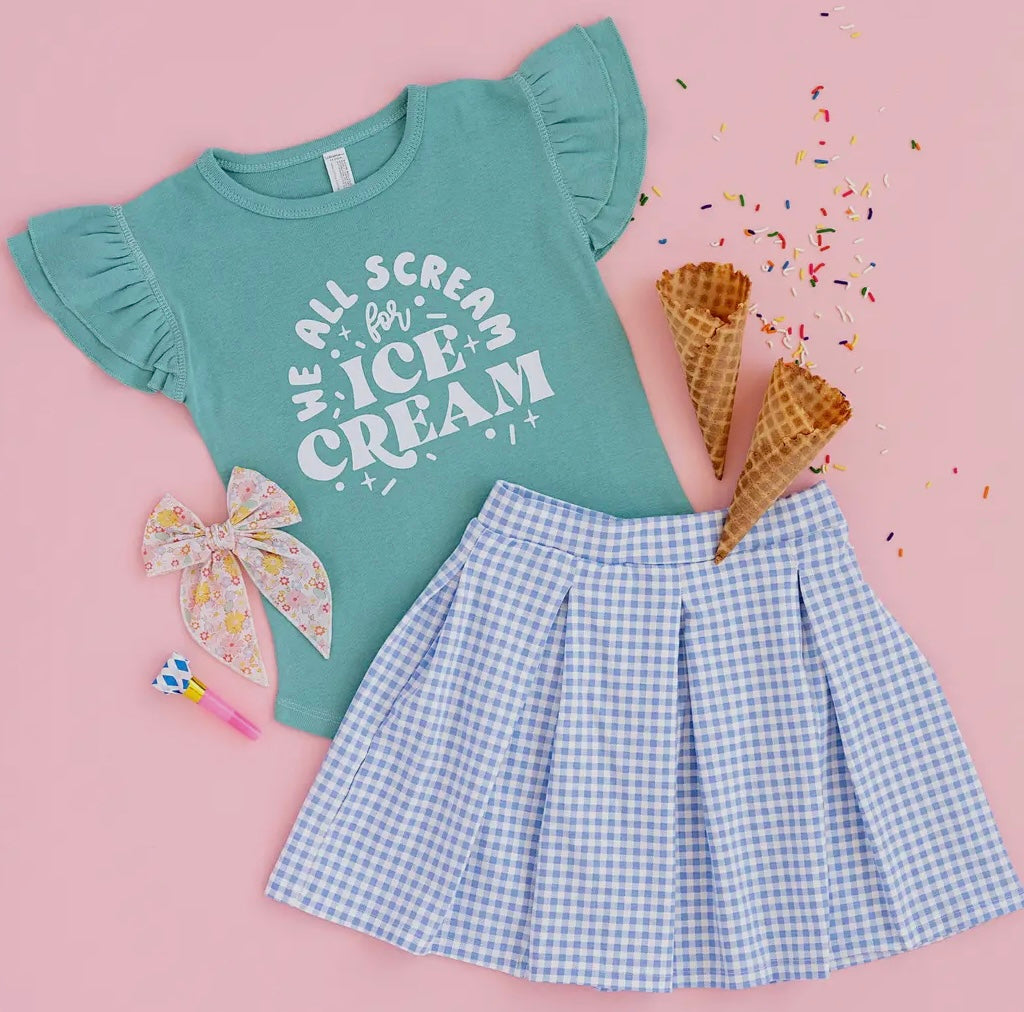 We all Scream for Ice Cream! Toddler and Youth T Shirt (Mint)