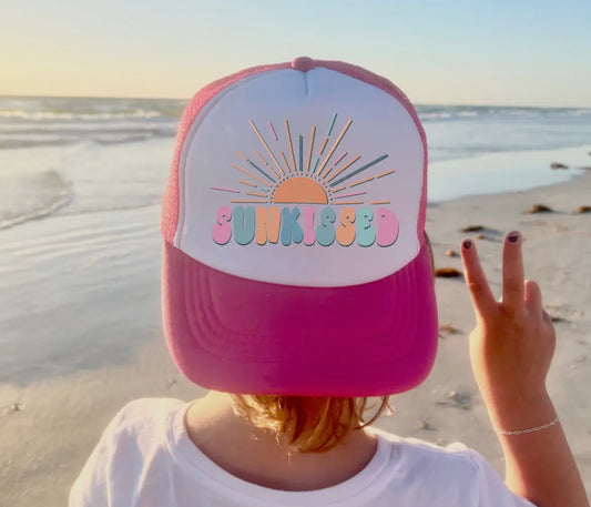 Sun kissed youth trucker hat for girls (size 3-7yrs)