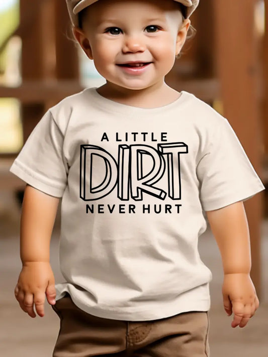 A Little Dirt Never Hurt - Kids Graphic Tee (Natural)