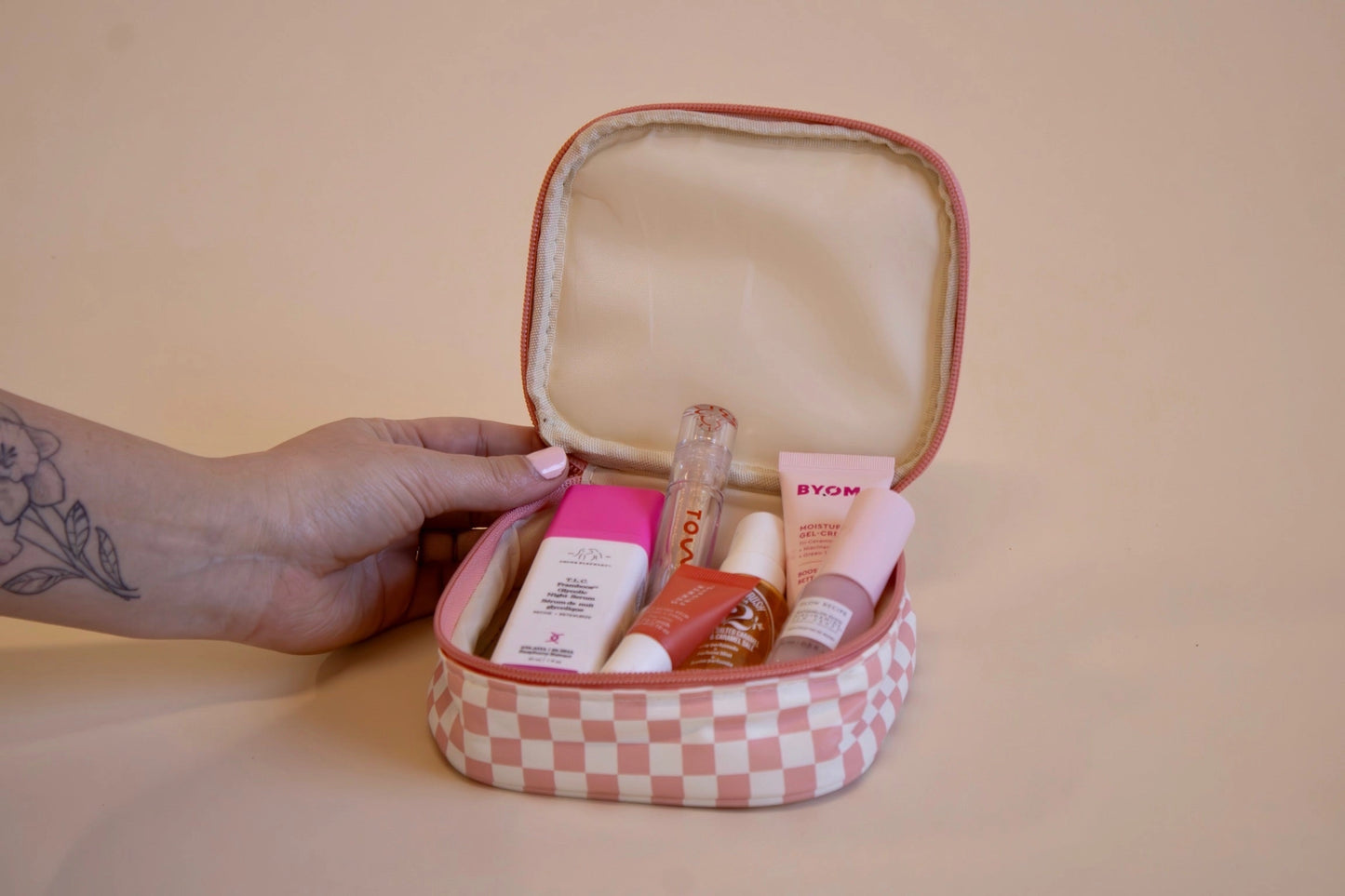 Checkered Makeup Bags