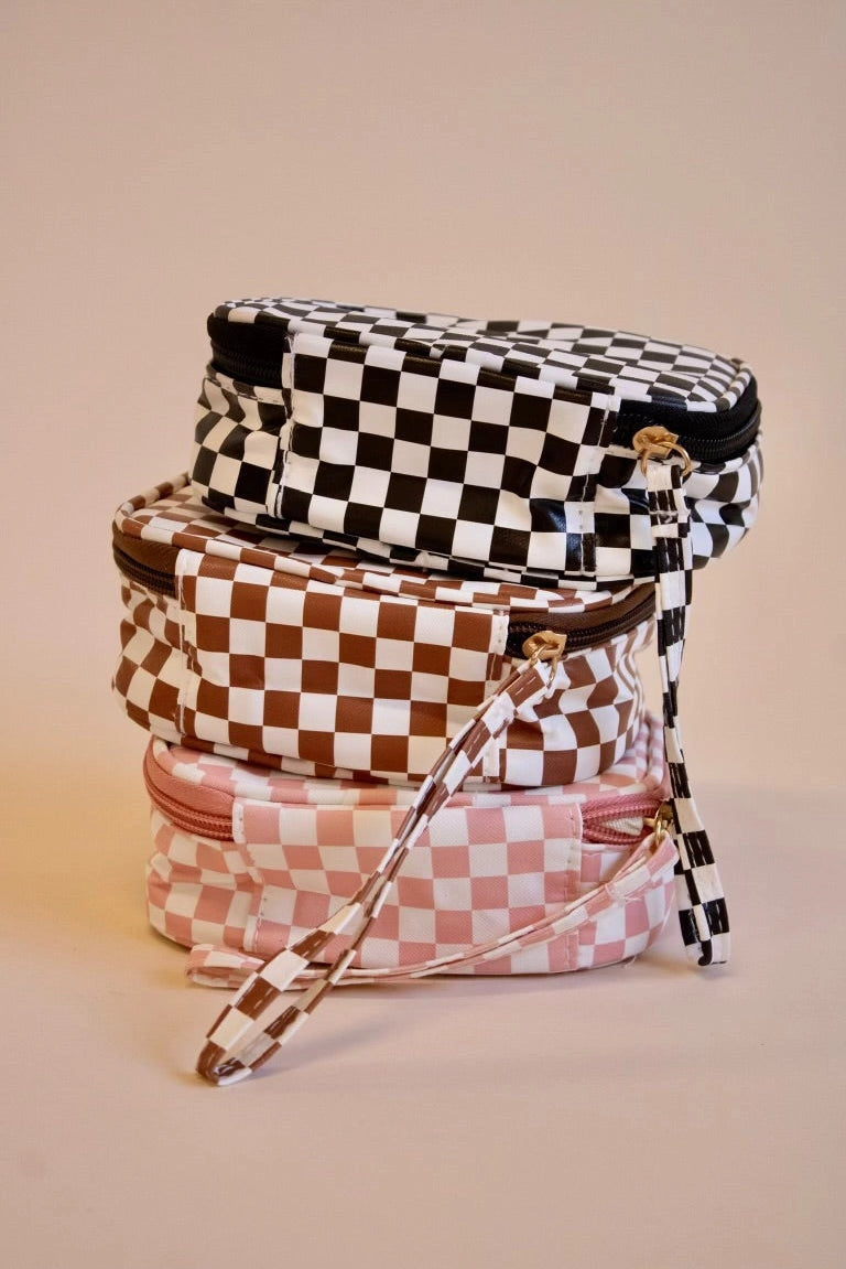 Checkered Makeup Bags