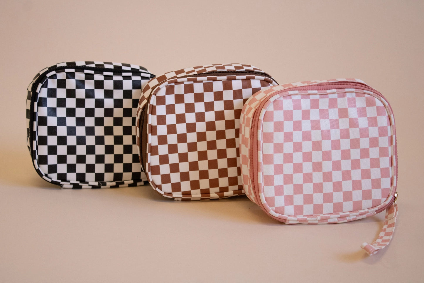 Checkered Makeup Bags