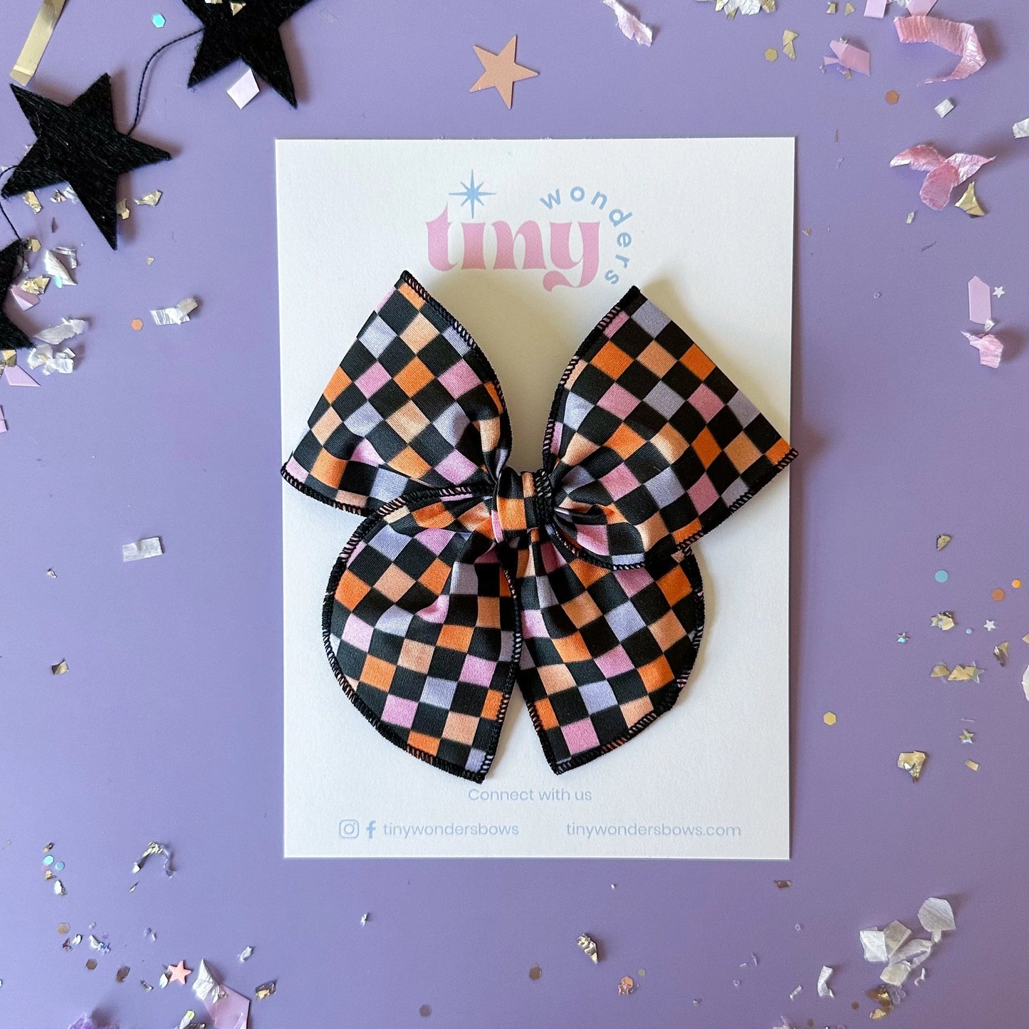 Halloween Checkered Bow