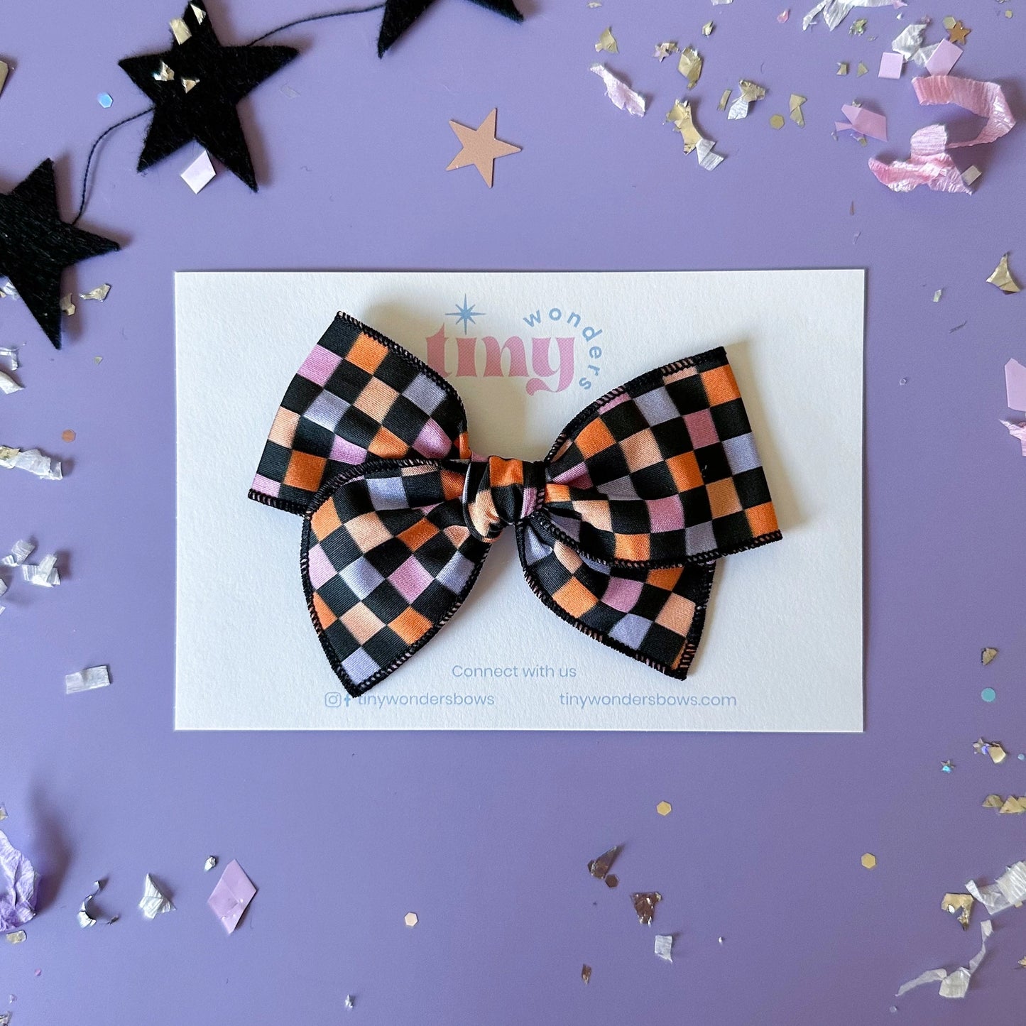 Halloween Checkered Bow