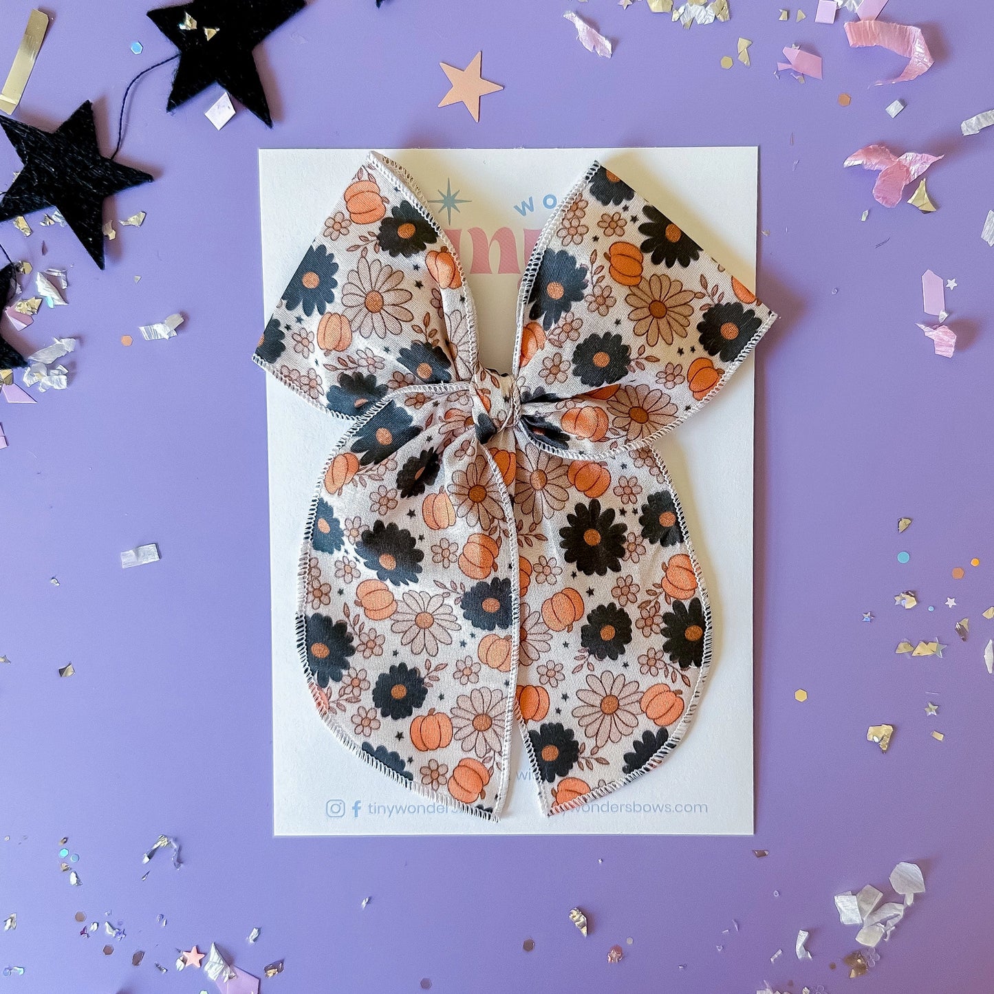 Halloween Pumpkin Floral Bow