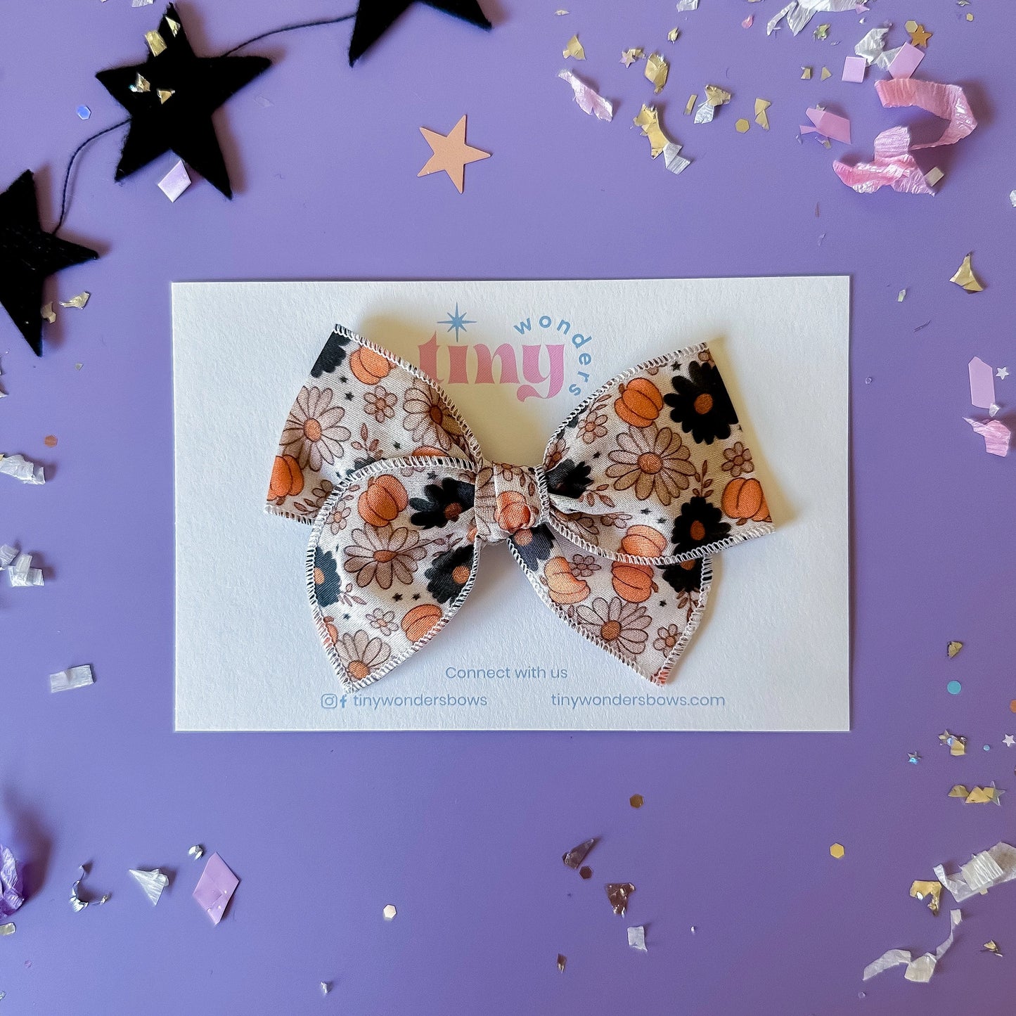 Halloween Pumpkin Floral Bow