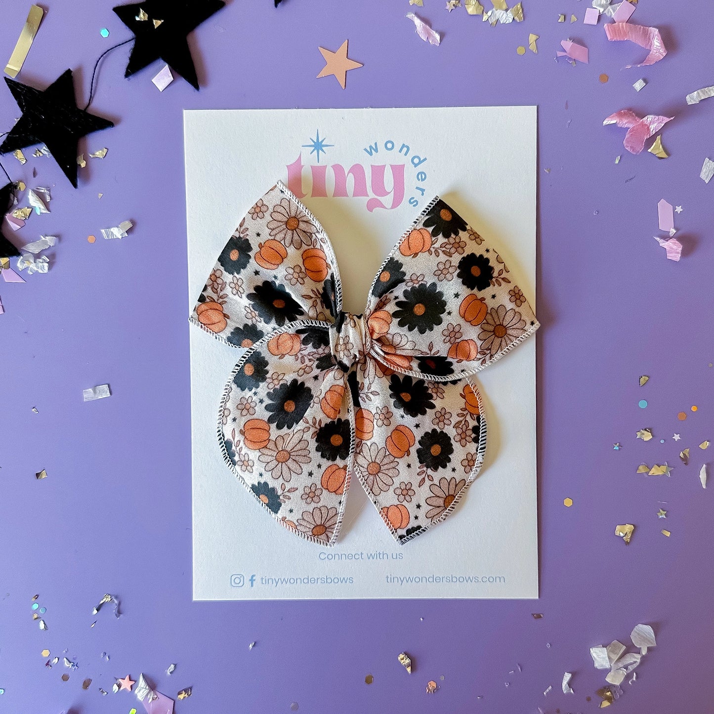 Halloween Pumpkin Floral Bow